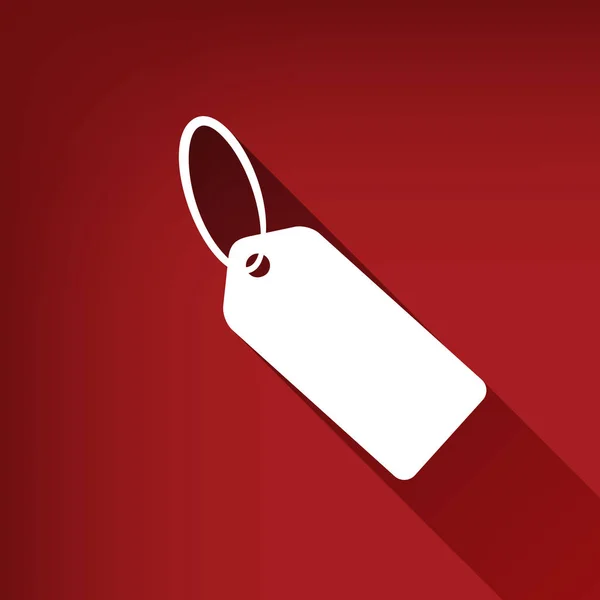Illustration Étiquette Vecteur Icône Blanche Avec Ombre Illimitée Fond Rouge — Image vectorielle