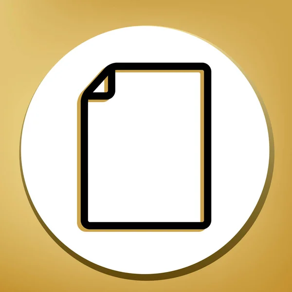 Ilustrace Znak Svislého Dokumentu Vektor Černá Ikona Světle Hnědé Stíny — Stockový vektor