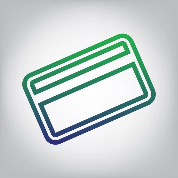 Kreditní Karty Symbol Pro Stažení Vektor Zelené Modrou Přechodu Obrysu — Stockový vektor
