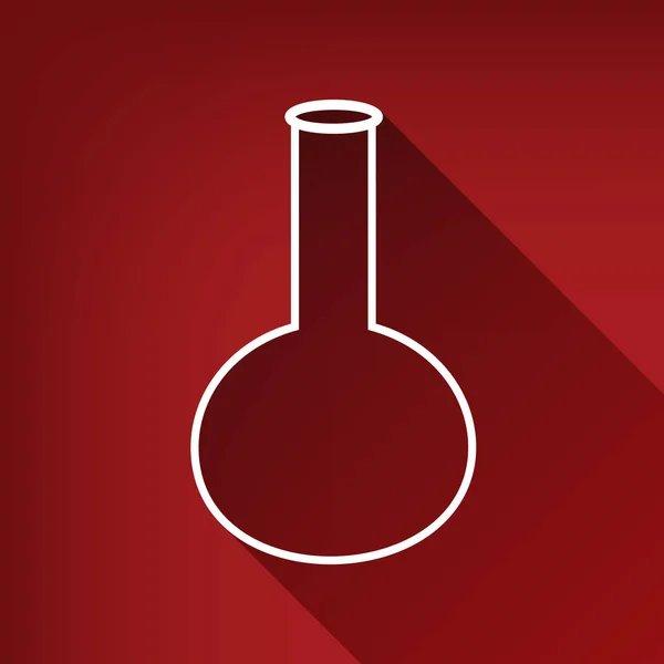 实验室玻璃标志 白色图标与无限的阴影在红宝石红色背景 — 图库矢量图片