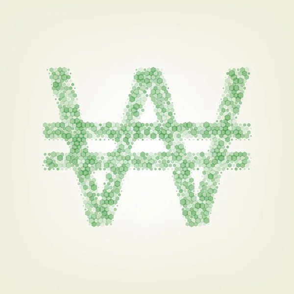 Выиграл Знак Вектор Зеленый Шестиугольник Рафинированный Значок Шумная Прозрачность Размер — стоковый вектор