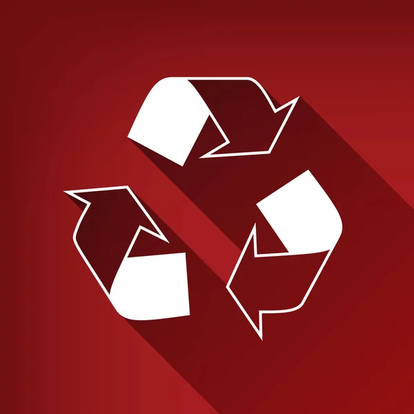 Recycle Logotyp Koncept Vektor Vit Ikon Med Gränslös Skugga Ruby — Stock vektor