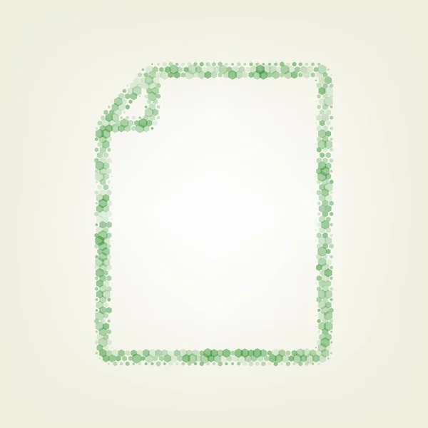 Ilustrace Znak Svislého Dokumentu Vektor Zelená Šestiúhelník Rastered Ikonu Zašuměný — Stockový vektor
