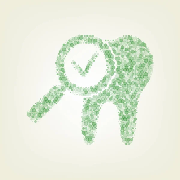Значок Зуба Стрелкой Вектор Зеленый Шестиугольник Рафинированный Значок Шумная Прозрачность — стоковый вектор