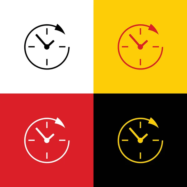サービスおよびサポート体制と 時間の顧客 ベクトル 背景として 対応する色のドイツの旗のアイコン — ストックベクタ