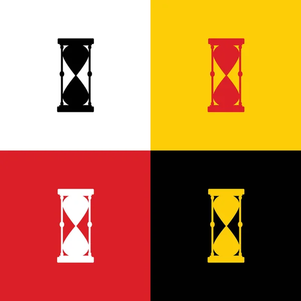 Ilustracja Klepsydra Znak Wektor Ikony Niemiecki Flagi Odpowiednie Kolory Tle — Wektor stockowy