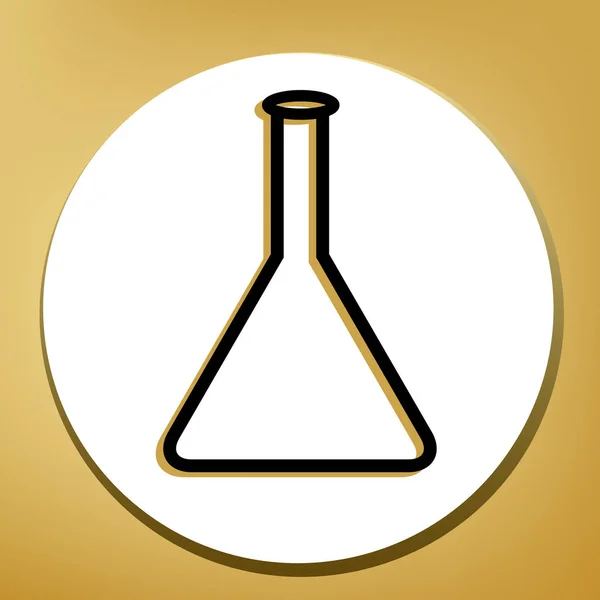 Конічний Знак Фласка Лабораторний Скляний Знак Вектор Чорна Ікона Світло — стоковий вектор