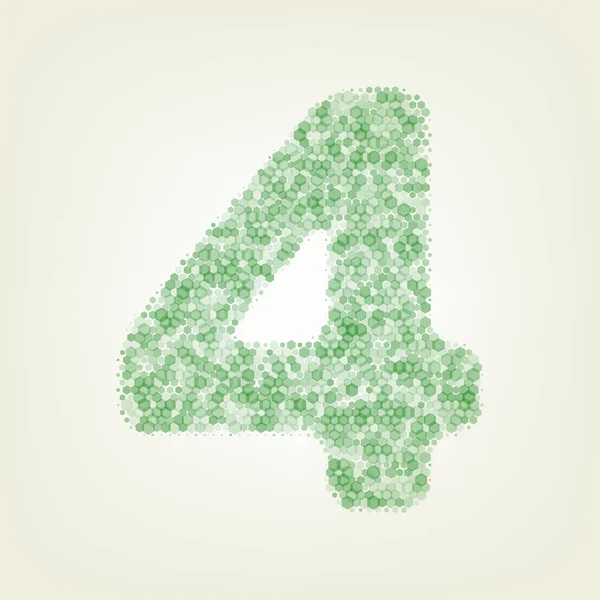 Номер Елемент Шаблонного Дизайну Знаку Вектор Зелена Шестикутна Растрова Іконка — стоковий вектор