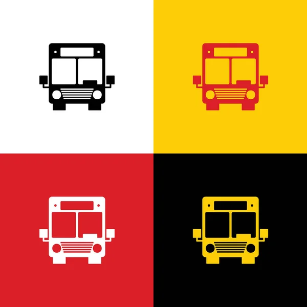 公共汽车标志例证 德国国旗的图标在相应的颜色作为背景 — 图库矢量图片