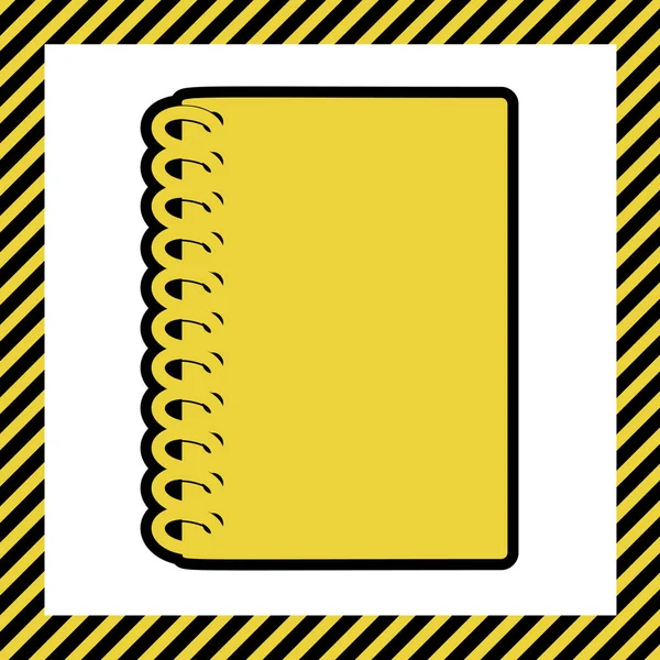 Простой Знак Ноутбука Вектор Теплый Желтый Значок Черным Контуром Рамке — стоковый вектор