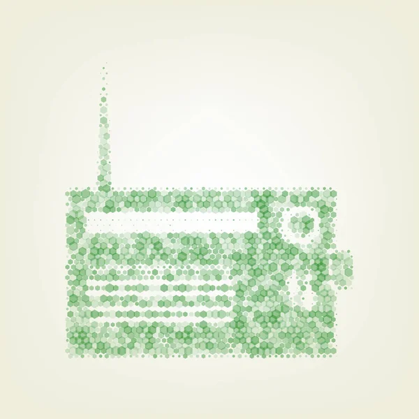 Радиоиллюстрация Вектор Зеленый Шестиугольник Рафинированный Значок Шумная Прозрачность Размер Светло — стоковый вектор