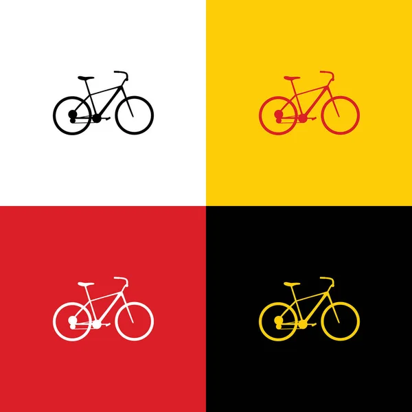 Fahrrad Fahrradschild Vektor Symbole Der Deutschen Flagge Auf Entsprechenden Farben — Stockvektor