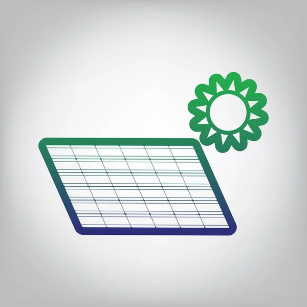 Painel Energia Solar Sinal Conceito Eco Tendência Vector Ícone Contorno — Vetor de Stock