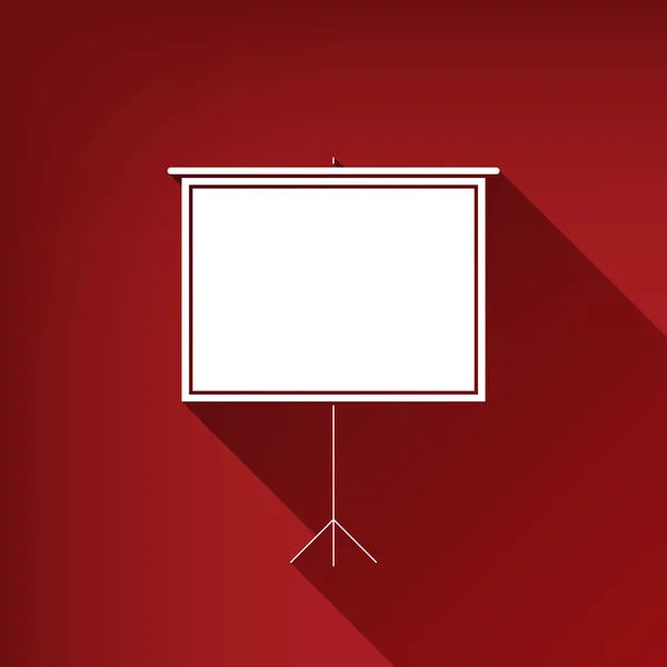 Blank Projection Screen Vector White Icon Limitless Shadow Ruby Red — Stock Vector