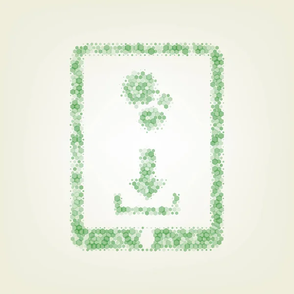 Telefon Ikona Symbolem Nastavení Vektor Zelená Šestiúhelník Rastered Ikonu Zašuměný — Stockový vektor