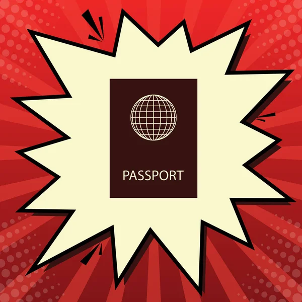 Ilustración Pasaportes Vector Icono Rojo Oscuro Burbuja Persiana Gasa Limón — Vector de stock