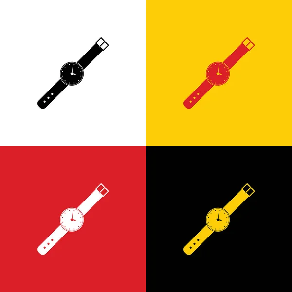 Watch Sign Illustration Vector Icons German Flag Corresponding Colors Background — Stock Vector