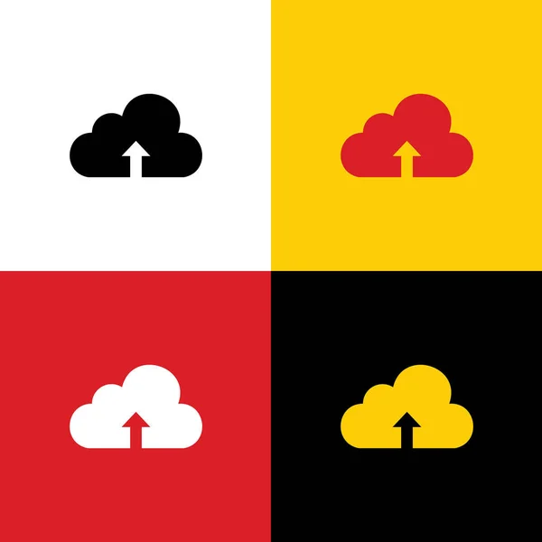 Signo Tecnología Cloud Vector Iconos Bandera Alemana Los Colores Correspondientes — Vector de stock