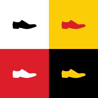 Erkek ayakkabıları imzala. Vektör. Arka plan olarak karşılık gelen Colors Alman bayrağı simgeleri.