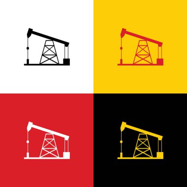 Petrol sondaj teçhizat işareti. Vektör. Arka plan olarak karşılık gelen Colors Alman bayrağı simgeleri.