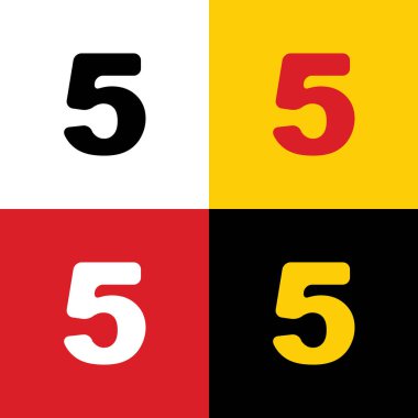 5 numaralı işaret tasarım şablonu öğesi. Vektör. Arka plan olarak karşılık gelen Colors Alman bayrağı simgeleri.
