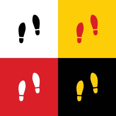 Ayak ayakkabı işareti künye. Vektör. Arka plan olarak karşılık gelen Colors Alman bayrağı simgeleri.