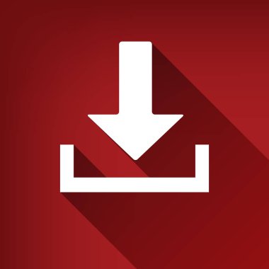 İşareti illüstrasyon indirmek. Vektör. Yakut kırmızı arka plan, sınırsız gölge beyaz simgesi.