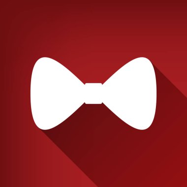 Papyon simgesi. Vektör. Yakut kırmızı arka plan, sınırsız gölge beyaz simgesi.