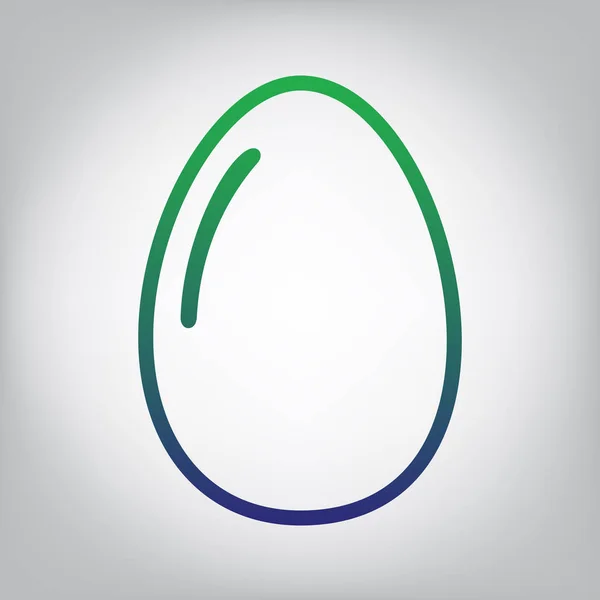 Знак Куриного Яйца Вектор Значок Зеленого Синего Градиента Сером Фоне — стоковый вектор