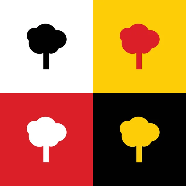 Träd Tecken Illustration Vektor Ikoner Tyska Flaggan Motsvarande Färger Som — Stock vektor