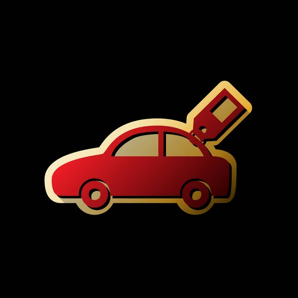 Автомобільний Знак Міткою Вектор Червона Ікона Маленькими Чорними Безмежними Тінями — стоковий вектор