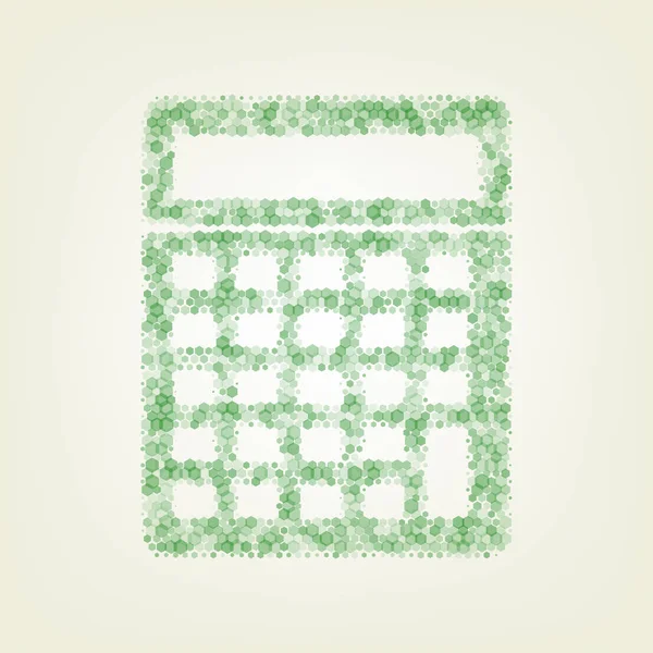 Απλή Αριθμομηχανή Σημάδι Διάνυσμα Πράσινο Εξάγωνο Rastered Εικονίδιο Και Θόρυβο — Διανυσματικό Αρχείο