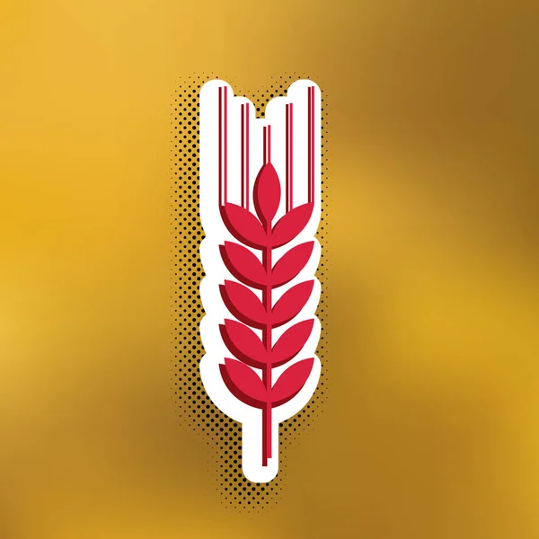 Pšenice Znamení Ilustrace Spiku Spica Vektor Purpurová Ikona Tmavší Stín — Stockový vektor