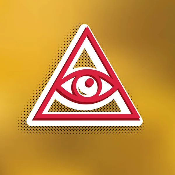 Tous Voyant Symbole Pyramide Des Yeux Franc Maçon Spirituel Vecteur — Image vectorielle