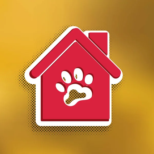 Pet Shop Obchod Budova Znamení Ilustrace Vektor Purpurová Ikona Tmavší — Stockový vektor