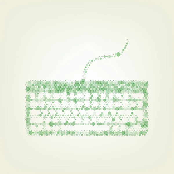 Απλή Είσοδο Πληκτρολόγιο Διάνυσμα Πράσινο Εξάγωνο Rastered Εικονίδιο Και Θόρυβο — Διανυσματικό Αρχείο
