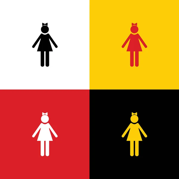Дівчина Знак Ілюстрації Вектор Значки Німецький Прапор Відповідні Кольори Тла — стоковий вектор