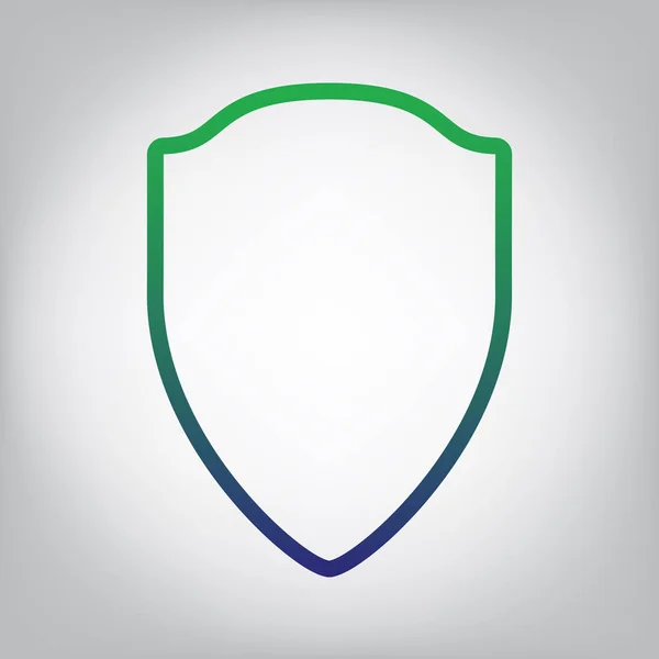 Изображение Знака Щита Вектор Значок Зеленого Синего Градиента Сером Фоне — стоковый вектор