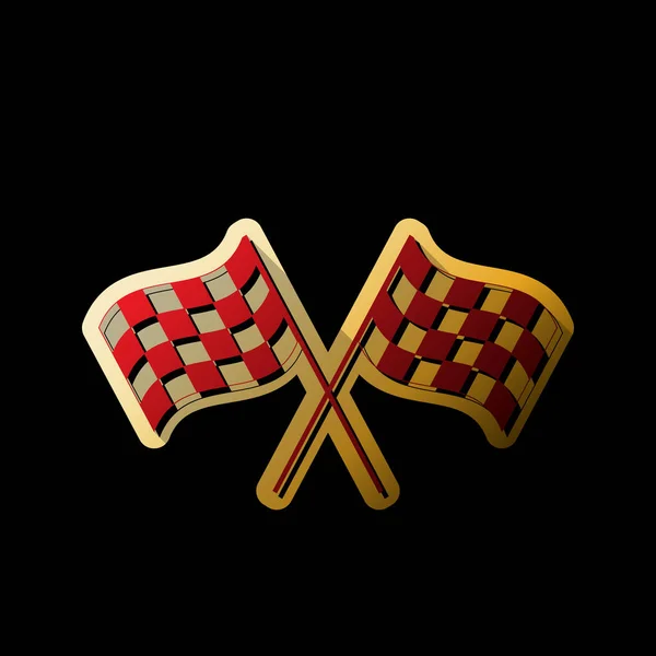 Drapeaux Carreaux Croisés Logo Agitant Dans Vent Conceptuel Sport Automobile — Image vectorielle