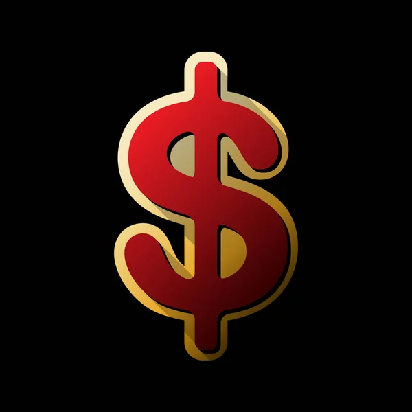 Dollars Sign Illustration Usd Currency Symbol Money Label Vector Red — Stock Vector