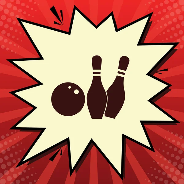 Bowling Zeichen Illustration Vektor Dunkelrotes Symbol Zitronen Chiffon Verschlussblase Auf — Stockvektor