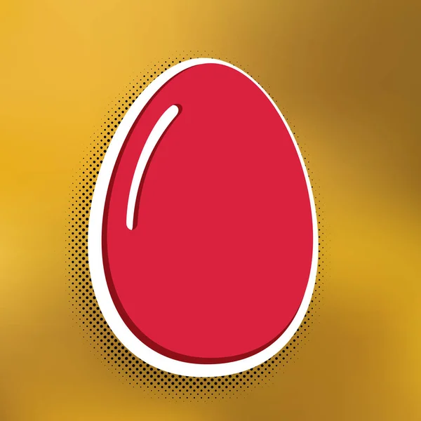 Куряче Яйце Знак Вектор Піктограма Magenta Темнішою Тіні Білою Наклейкою — стоковий вектор