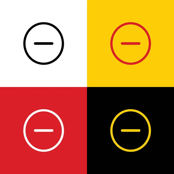 Negative Symbol Illustration Sign Vector Icons German Flag Corresponding Colors — Stock Vector