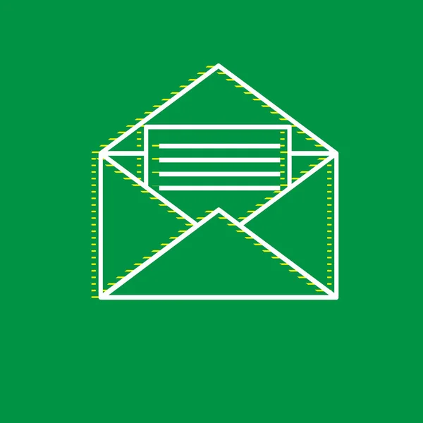 Carta Envelope Ilustração Sinal Vector Ícone Plano Branco Com Sombra — Vetor de Stock