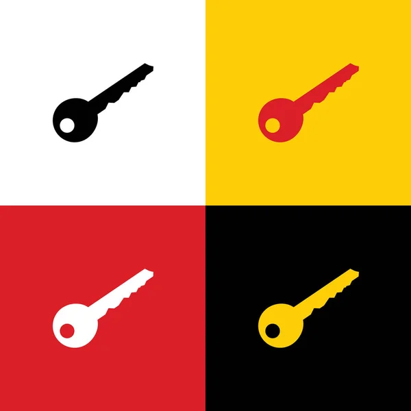 Signo Clave Ilustración Vector Iconos Bandera Alemana Los Colores Correspondientes — Archivo Imágenes Vectoriales