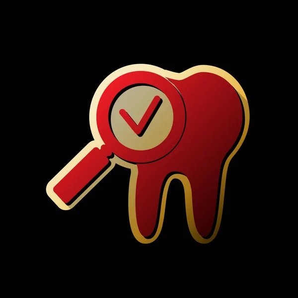 Icône Dent Avec Signe Fléché Vecteur Icône Rouge Avec Petites — Image vectorielle
