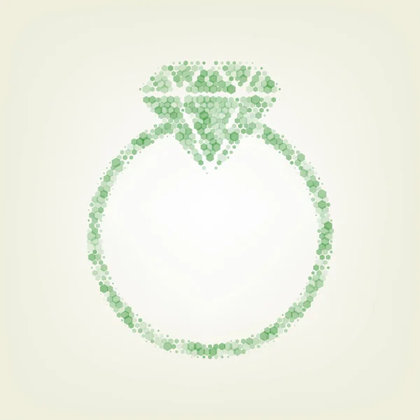 Diamond Sign Illustration Vector Green Hexagon Rastered Icon Noised Opacity — Stock Vector