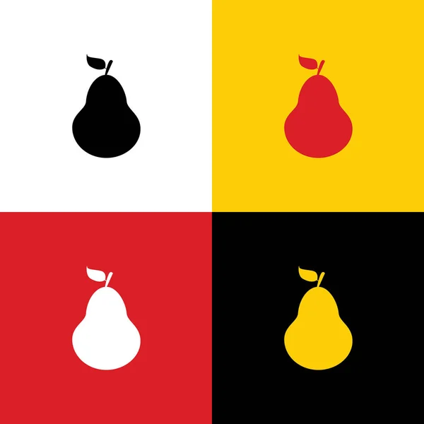 Pear Sign Illustration Vector Icons German Flag Corresponding Colors Background — Stock Vector