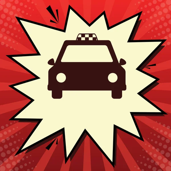 Ilustración Señal Taxi Vector Icono Rojo Oscuro Burbuja Persiana Gasa — Vector de stock