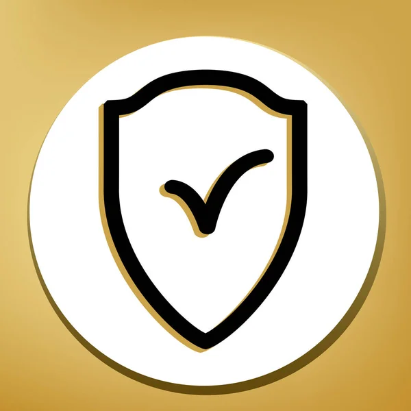 Signe Bouclier Comme Symbole Protection Assurance Vecteur Icône Noire Avec — Image vectorielle